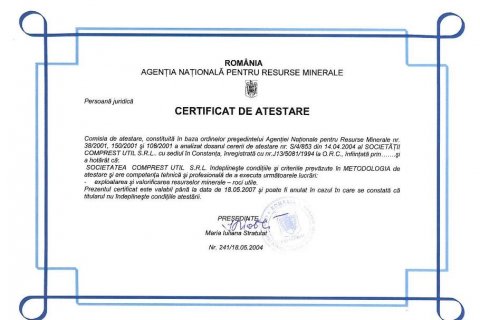 Certificat de Atestare ANRM